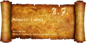 Németi Fanni névjegykártya